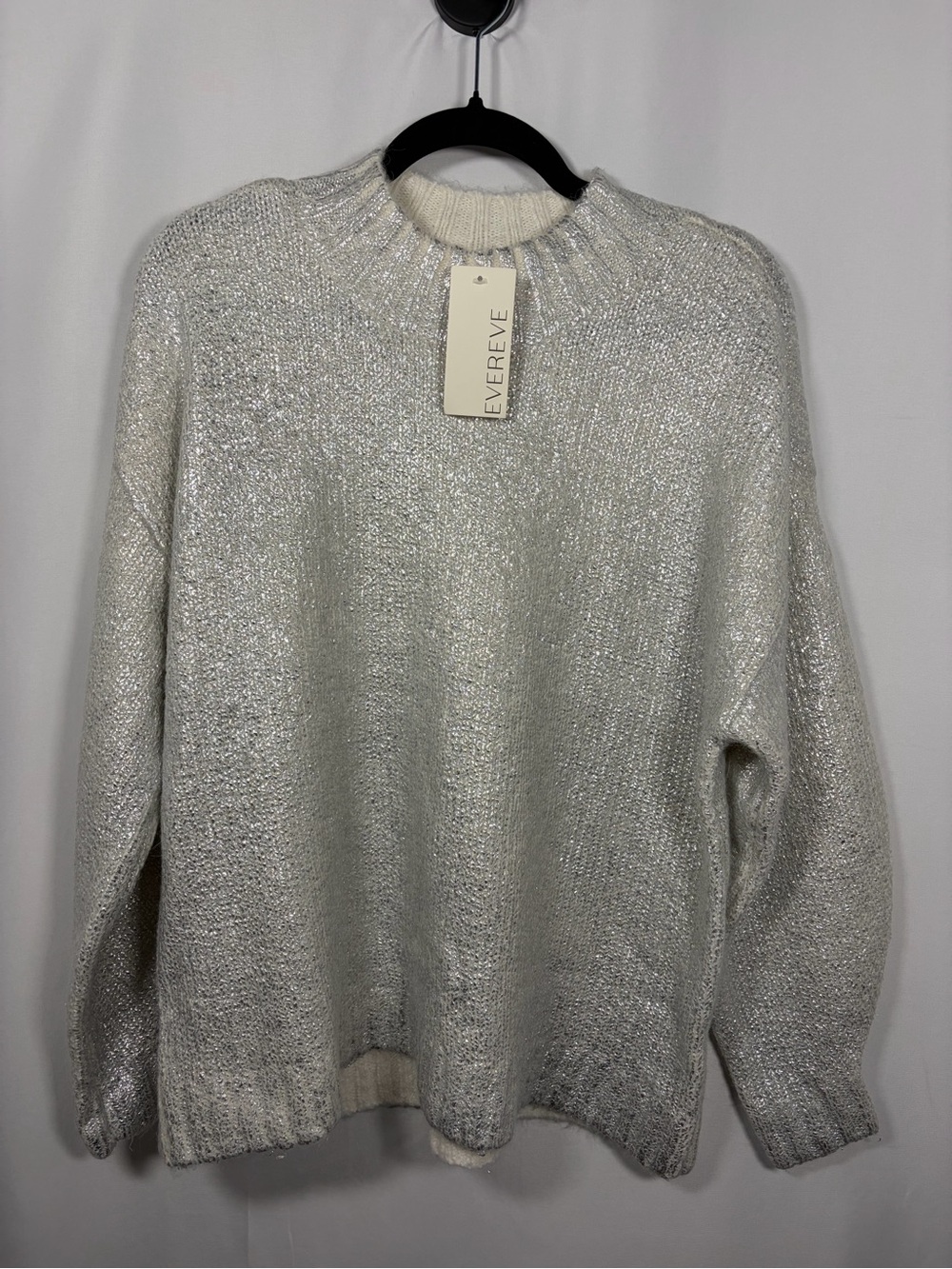 PISTOLA Metallic Cable Knit Carlen Pullover Sweater in Snow Disco NWT Size M